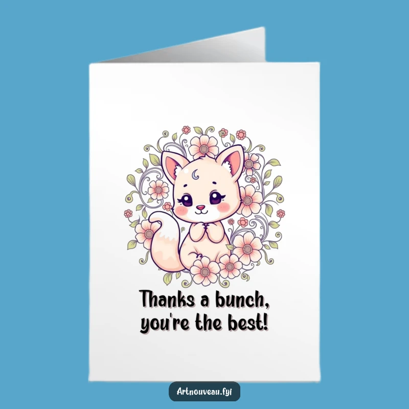 Free Printable Thank You Card: Express Gratitude with Funny Animal & Floral Art