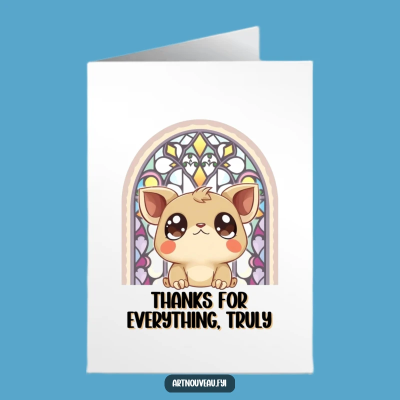 Free Printable Thank You Card: Express Thanks with Creature & Stained Glass Art