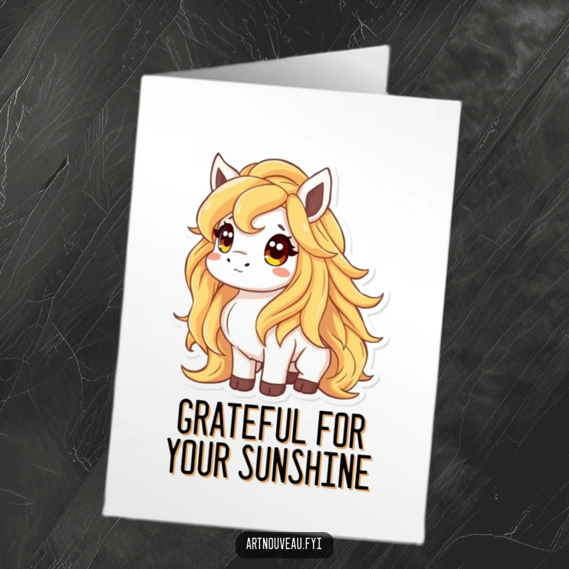 Funny Free Printable Thank You Card: Animal with Golden Mane Looking Up Curiously, DIY
