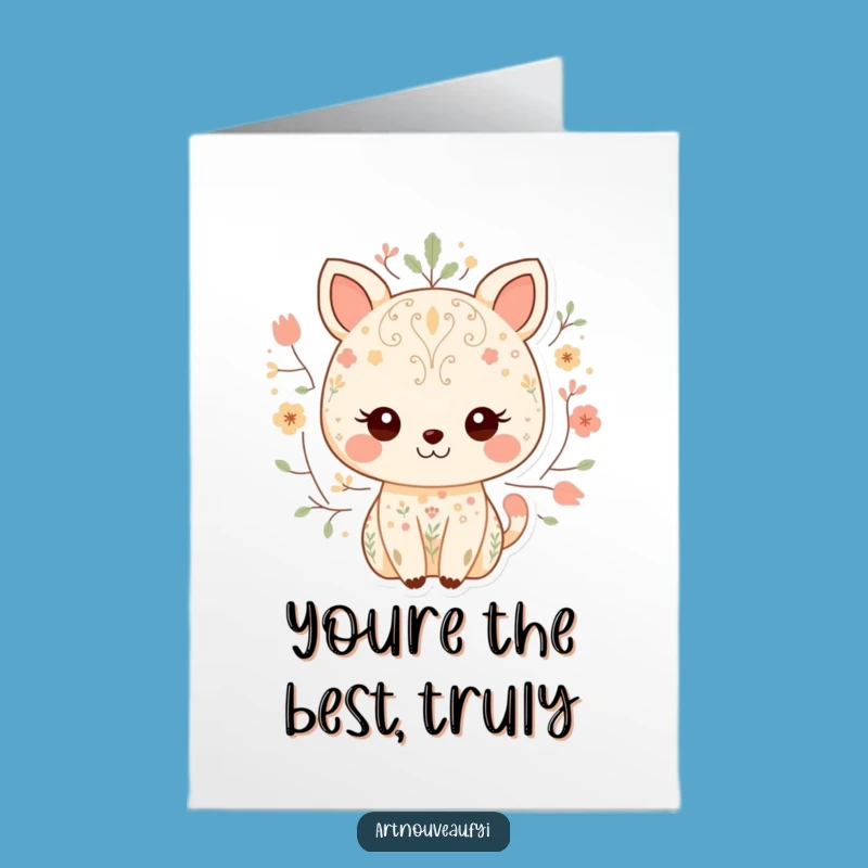 Free Printable Thank You Card: Sweet Animal Nature Pattern Downloadable Gift of Gratitude