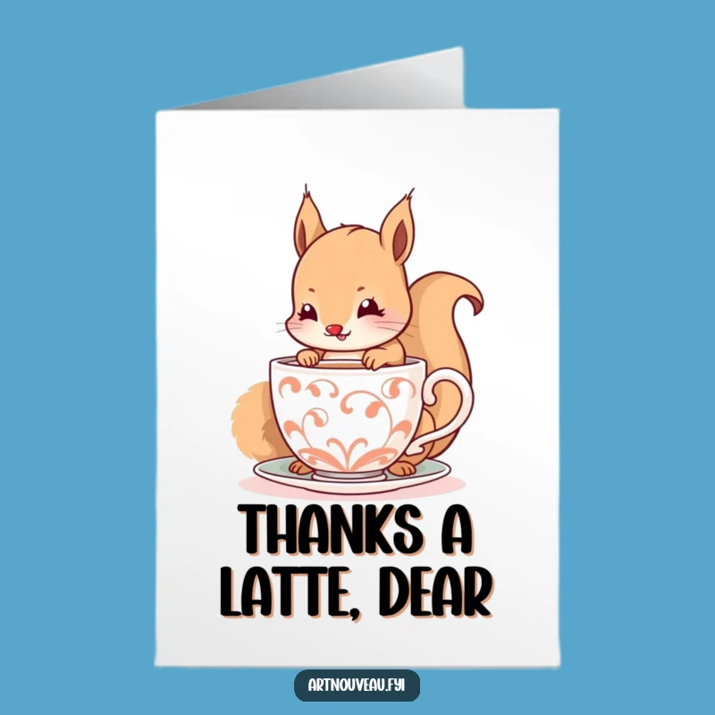 Free Printable Thank You Card: Sweet Squirrel Thanks Downloadable Gift