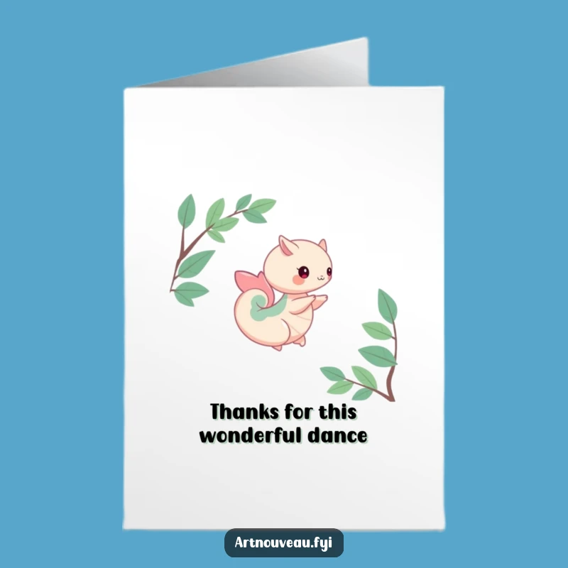 Free Printable Thank You Card: Nature Curves Creature Spin Downloadable Gift