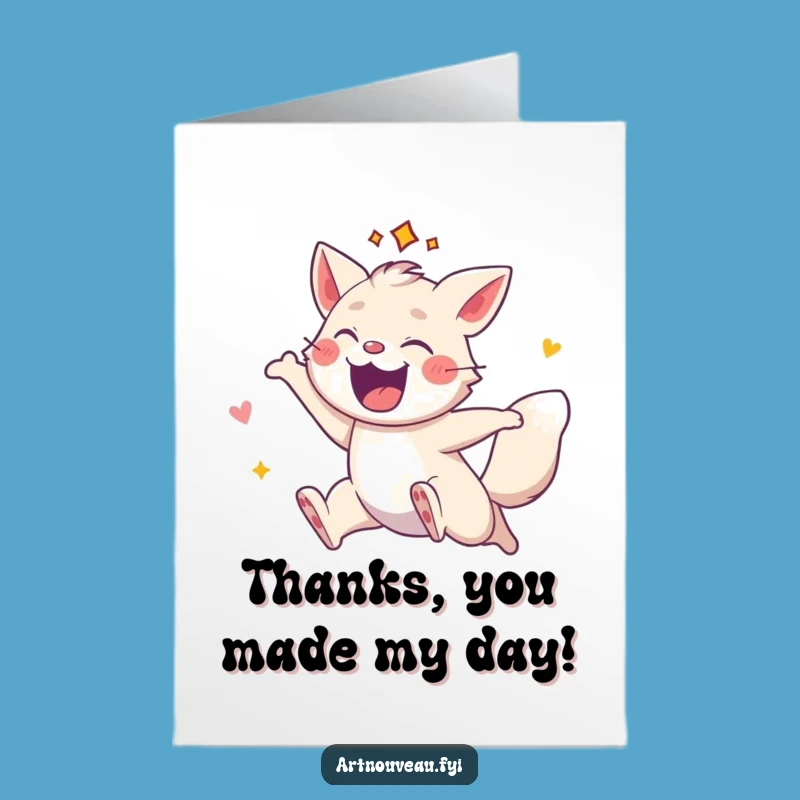 Free Printable Thank You Card: Leaping Animal Flair, Funny Downloadable