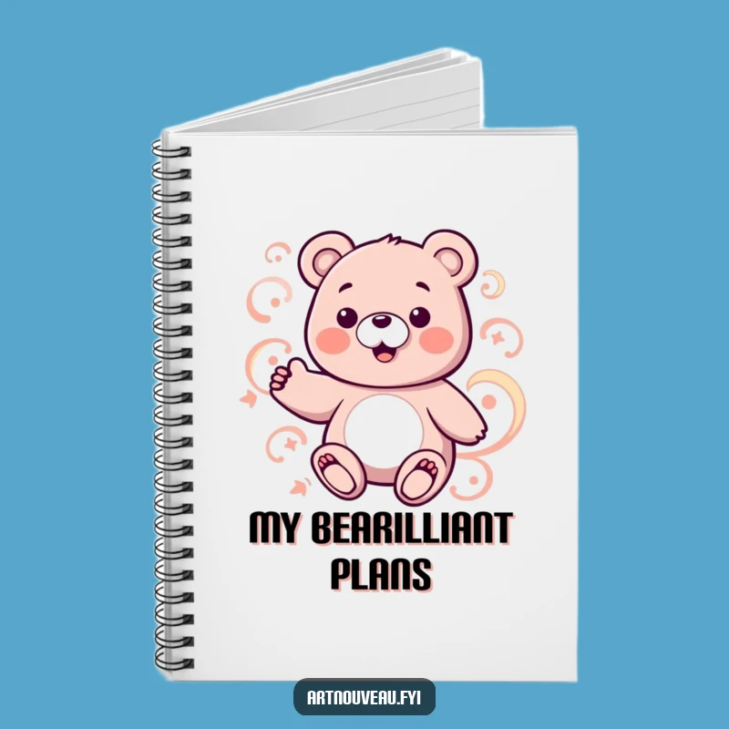 Funny Bear Pattern Notebook: Abstract Swirls Journal Gift