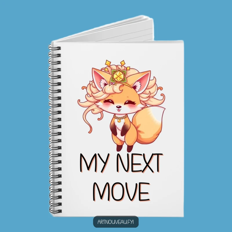 Funny Cute Fox Hairpiece Notebook - Playful Twirling Fox Journal, Funny Gift Idea