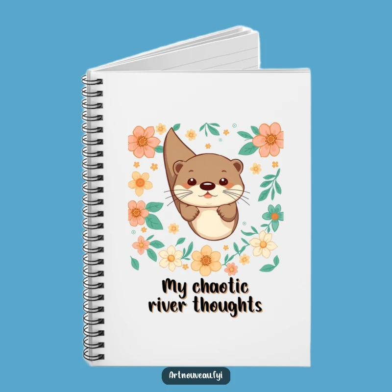 Funny Otter Dive Notebook: Journal, Playful Otter, Floral Fun, Creative Funny Gift