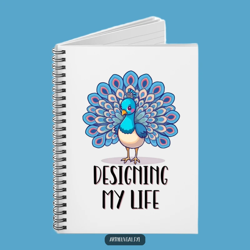 Funny Peacock Wings Notebook: Journal Bird Art with Swirling Feathers, Great Funny Gift