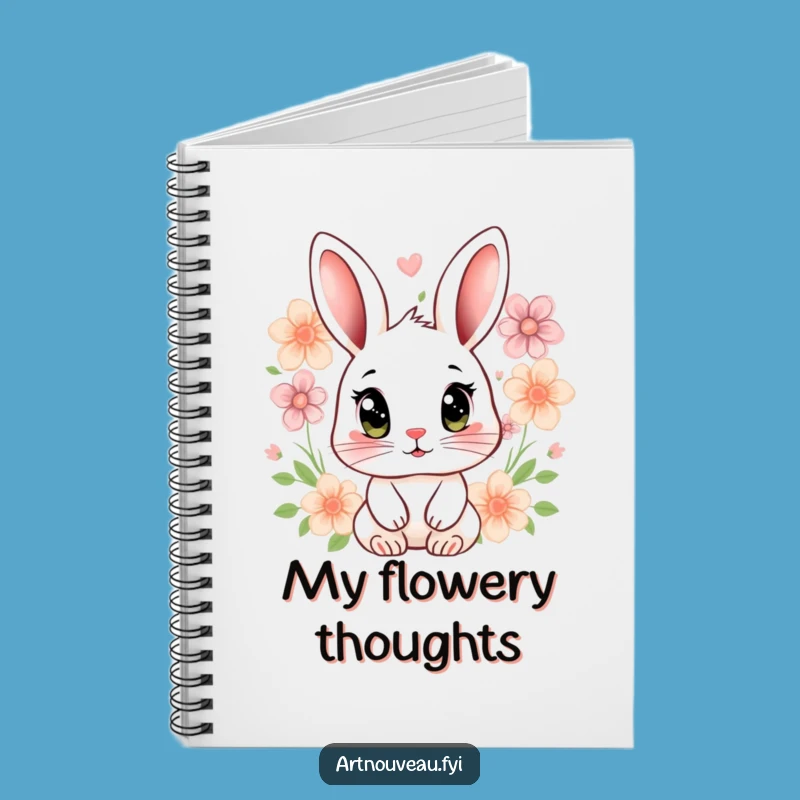 Funny Rabbit Floral Notebook: Expressive Eyes Journal Gift