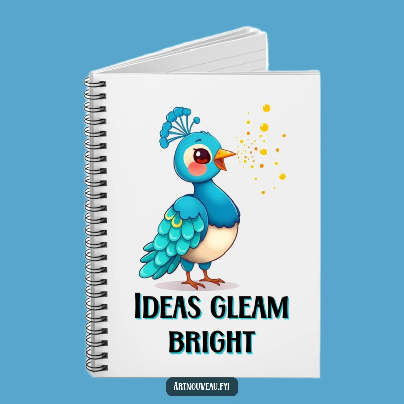 Funny Golden Dust Peacock Notebook: Journal Playful Bird Art, Great Funny Gift