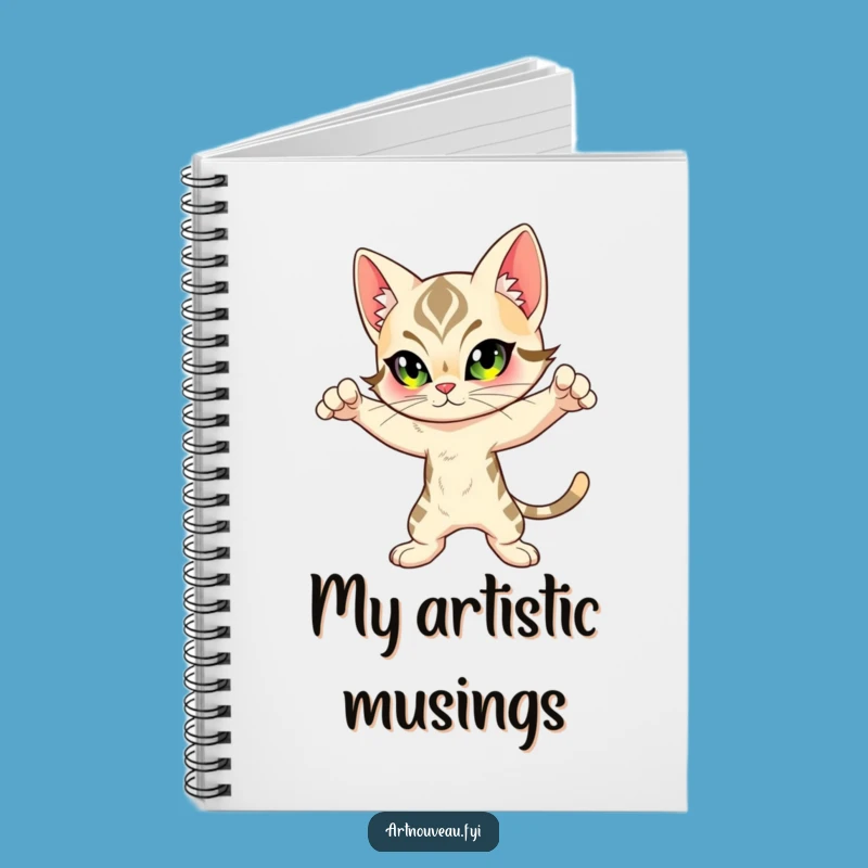 Funny Feline Notebook: Art Nouveau Journal for Dynamic Ideas
