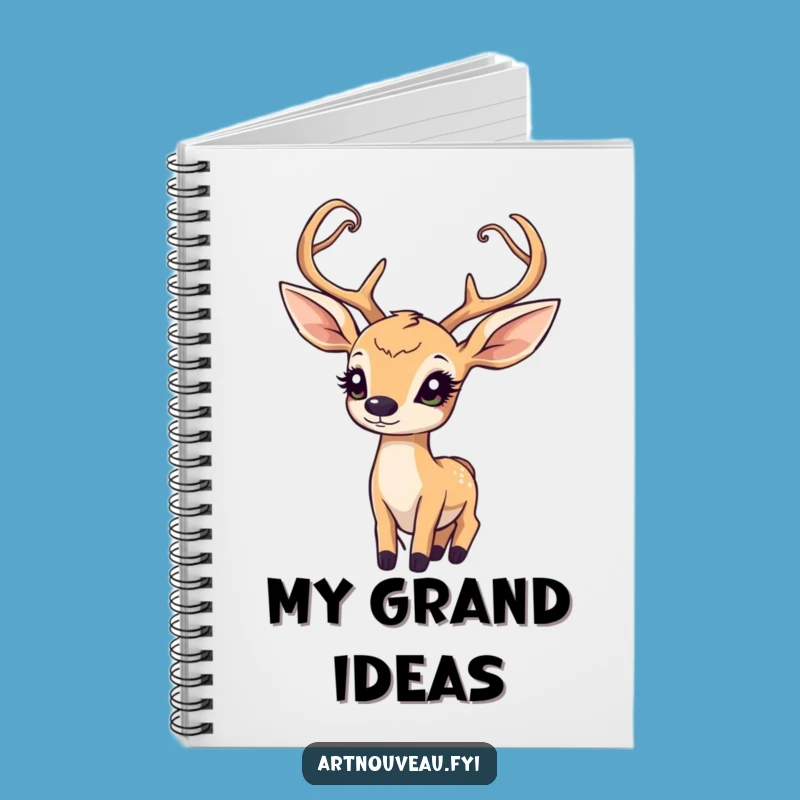Funny Art Nouveau Deer Notebook: Jot Down Wonders with Artistic Flair
