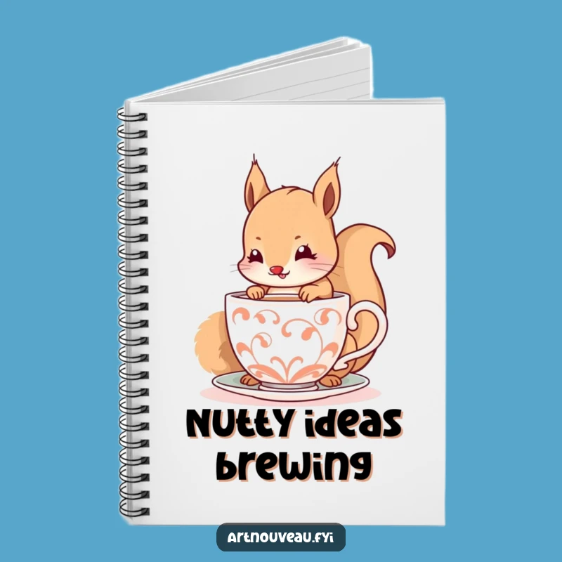 Funny Squirrel Notebook - Happy Sips Journal, Spiraling Cup Diary