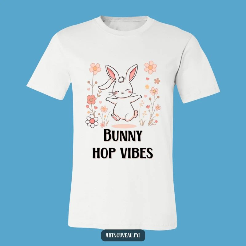 Funny Charming Rabbit T-Shirt: Whimsical Floral Style for All