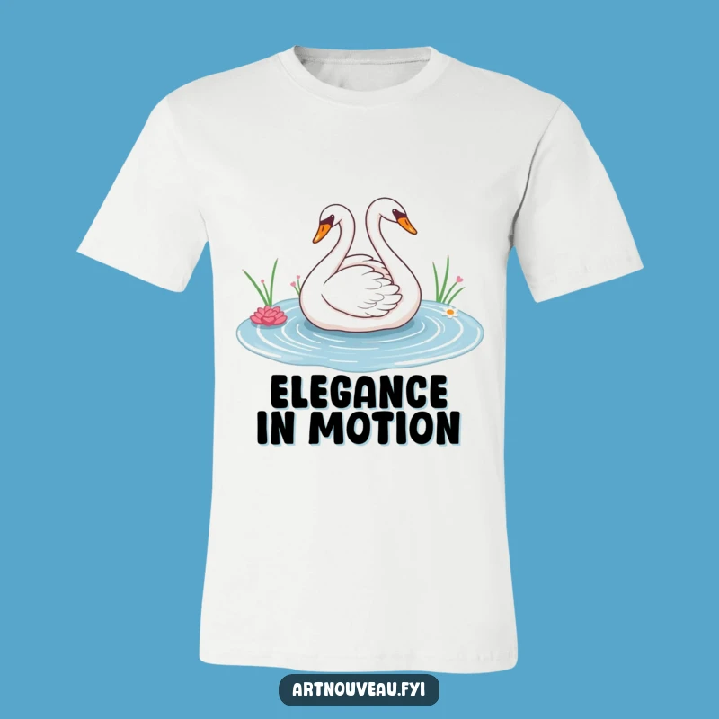 Graceful Swan Lines Tee - Elegant Pond Art Shirt, Stylish Funny Gift