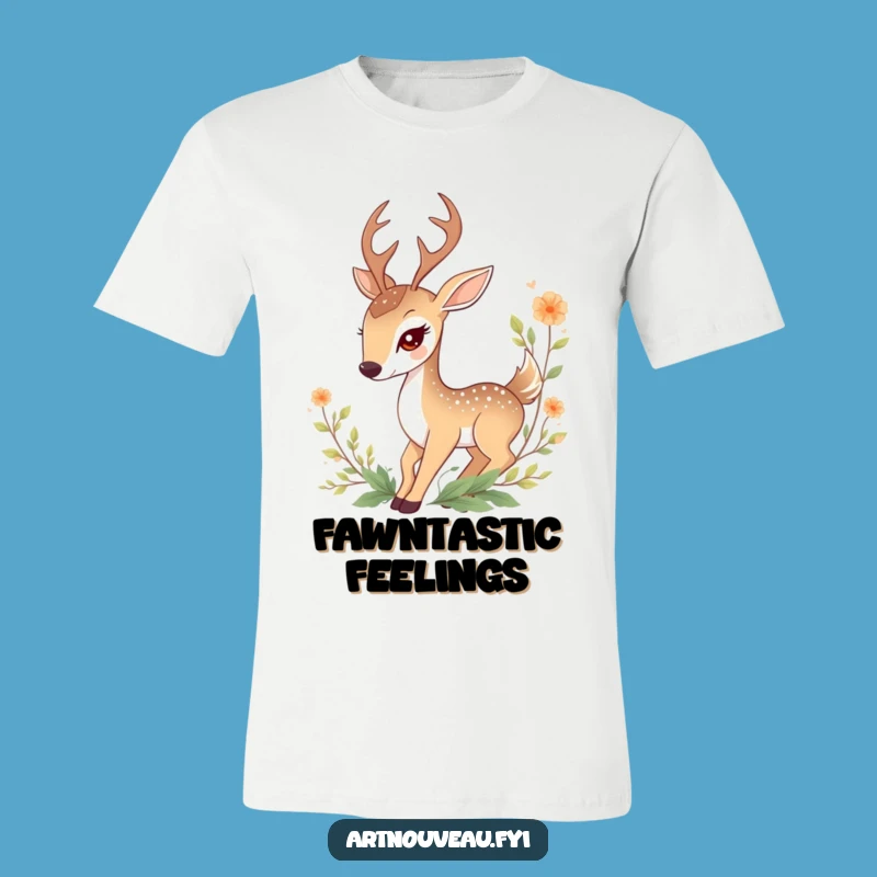 Funny Deer T-Shirt: Entwined Foliage Design for Woodland Charm