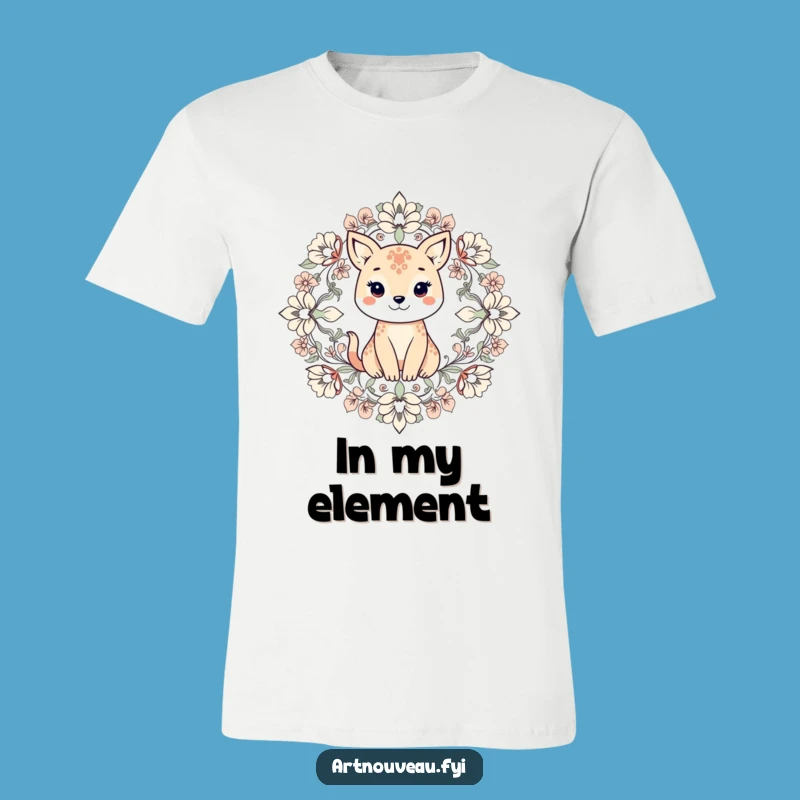 Funny Animal Floral T-Shirt, Symmetrical Nature Art Tee