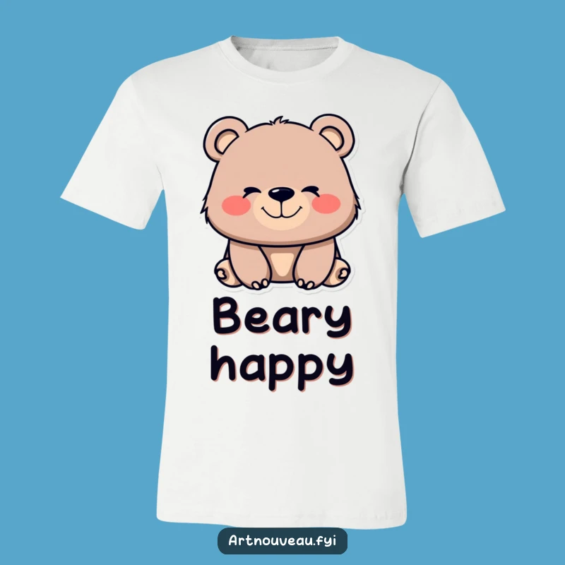 Funny Bear Organic Tee - Whimsical Smile Shirt, Comfy Funny Gift