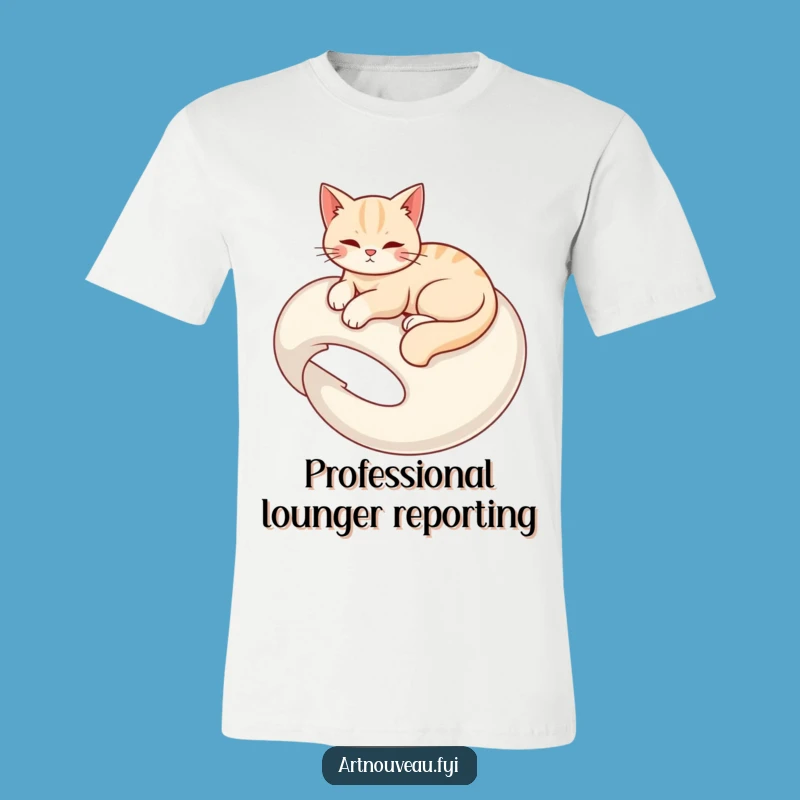 Funny Cat Lounge T-Shirt: Graceful Feline, Organic Art, Stylish Funny Gift