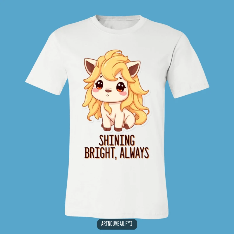 Funny Flowing Golden Mane Animal T-Shirt - Curious Fantasy Gift