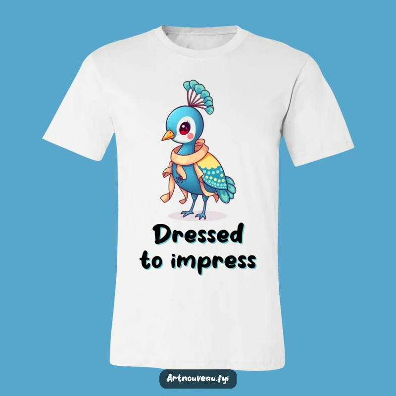Funny Peacock Ribbon T-Shirt: Dapper Bird Style, Ideal Funny Gift