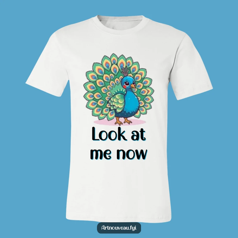 Funny Peacock T-Shirt - Elaborate Feathers Fan Tee, Bold Gift