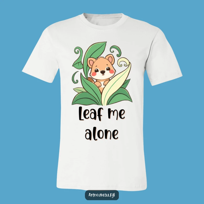 Funny Playful Animal Leaf T-Shirt - Humorous Nature Tee for All