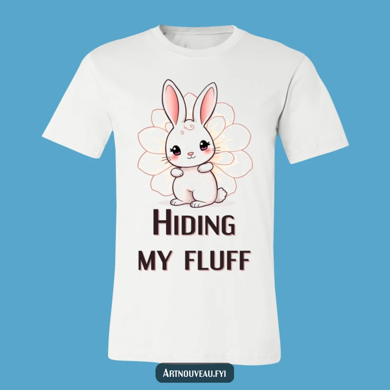 Funny Rabbit Bloom T-Shirt - Cute Swirls, Playful Funny Gift for Her