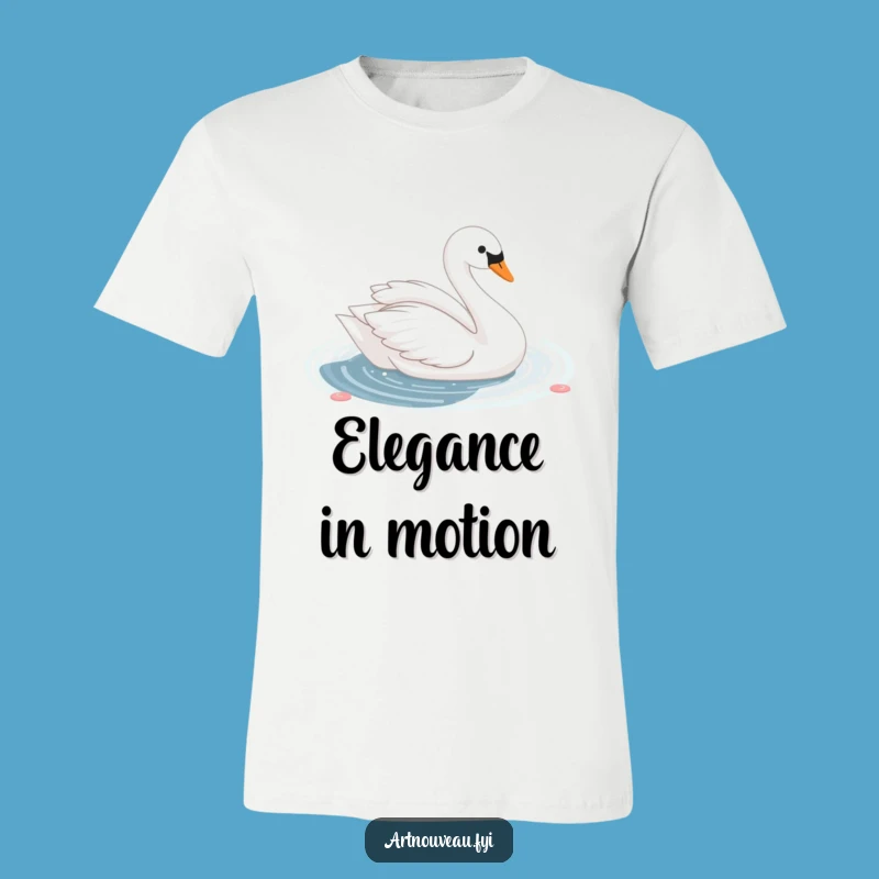 Funny Swan Pond T-Shirt, Elegant Graceful Design, Shimmering Artistic Tee