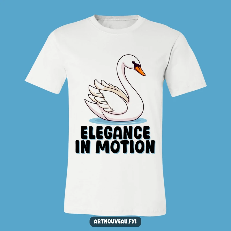 Graceful Swan T-Shirt: Elegant Bird Flowing Neck Funny Gift for Her