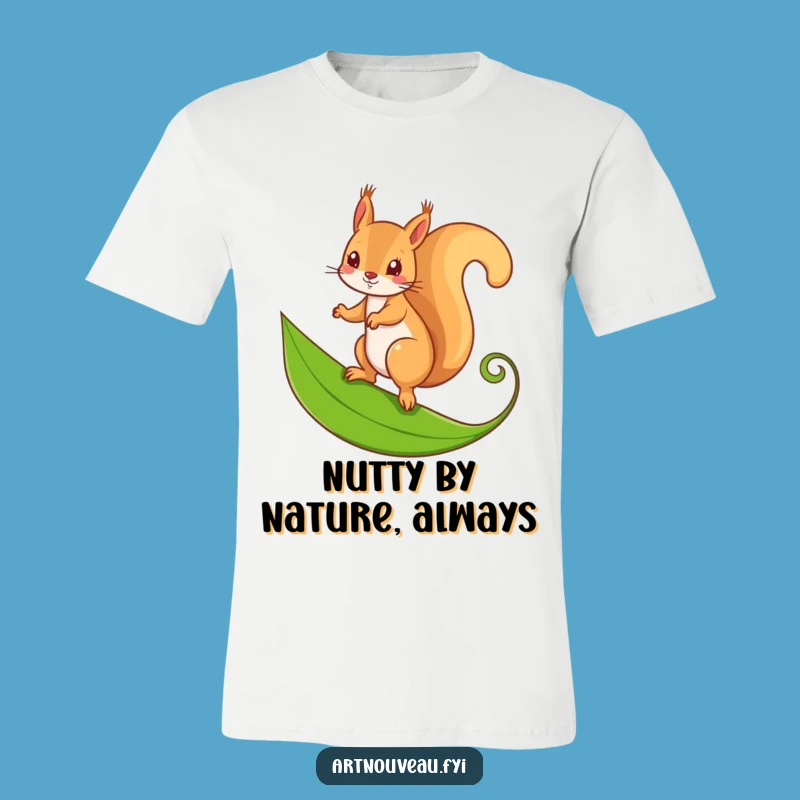 Funny Squirrel Leaf T-Shirt: Mischievous Critter, Autumn Vibes, Fun Funny Gift