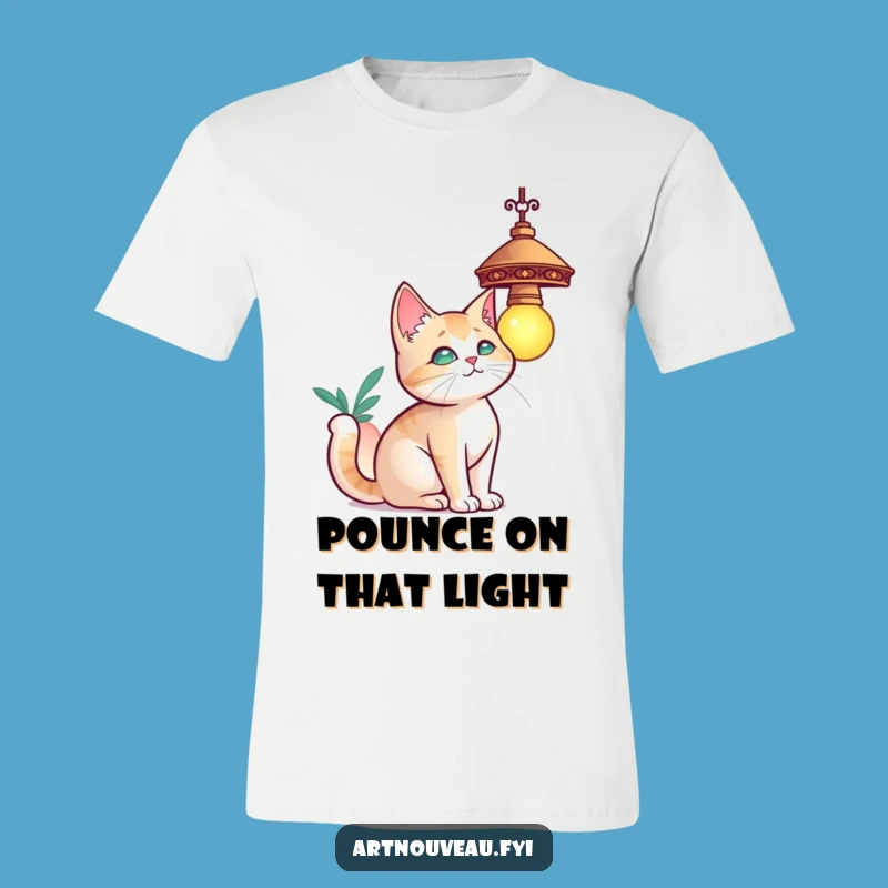 Funny Cat Lamp T-Shirt, Curious Feline Shirt, Great Funny Animal Gift