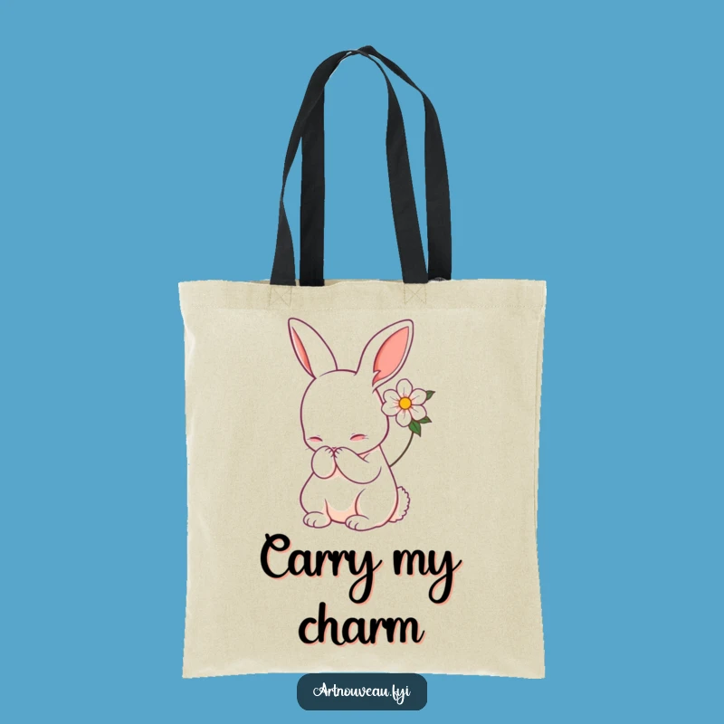 Funny Art Nouveau Rabbit Tote Bag - Graceful Bow, Practical Funny Gift