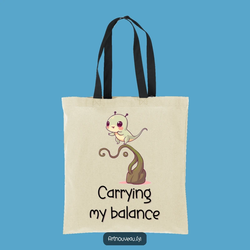 Funny Balance Creature Tote Bag, Winding Stem Carryall Gift