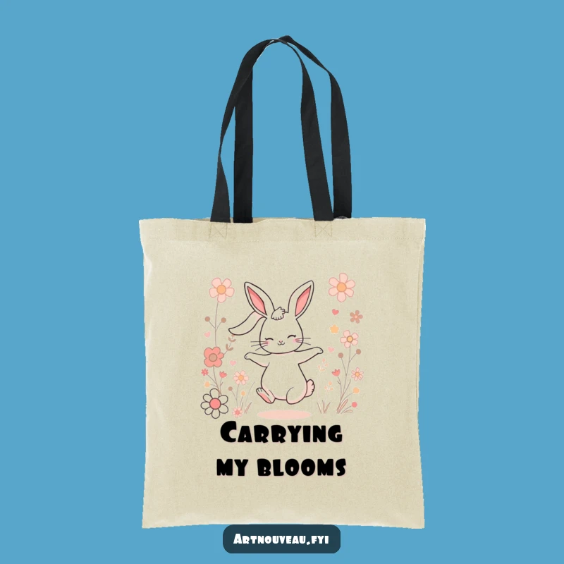 Funny Charming Rabbit Tote Bag: Carry Blooms and Joy Everywhere