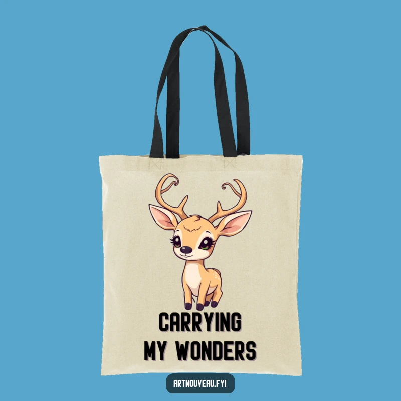 Funny Art Nouveau Deer Tote Bag: Carry Wonder and Style Everywhere
