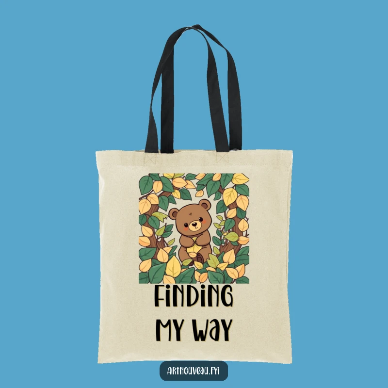 Funny Bear Leaf Labyrinth Tote Bag, Organic Exploration, Stylish Reusable Carryall