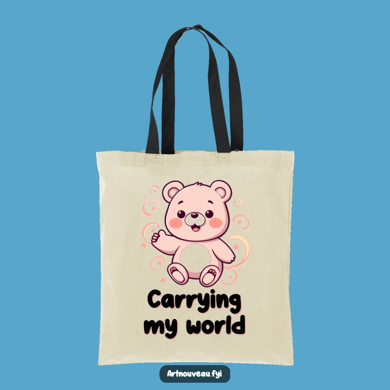 Funny Bear Pattern Tote Bag: Abstract Swirls Bag Gift