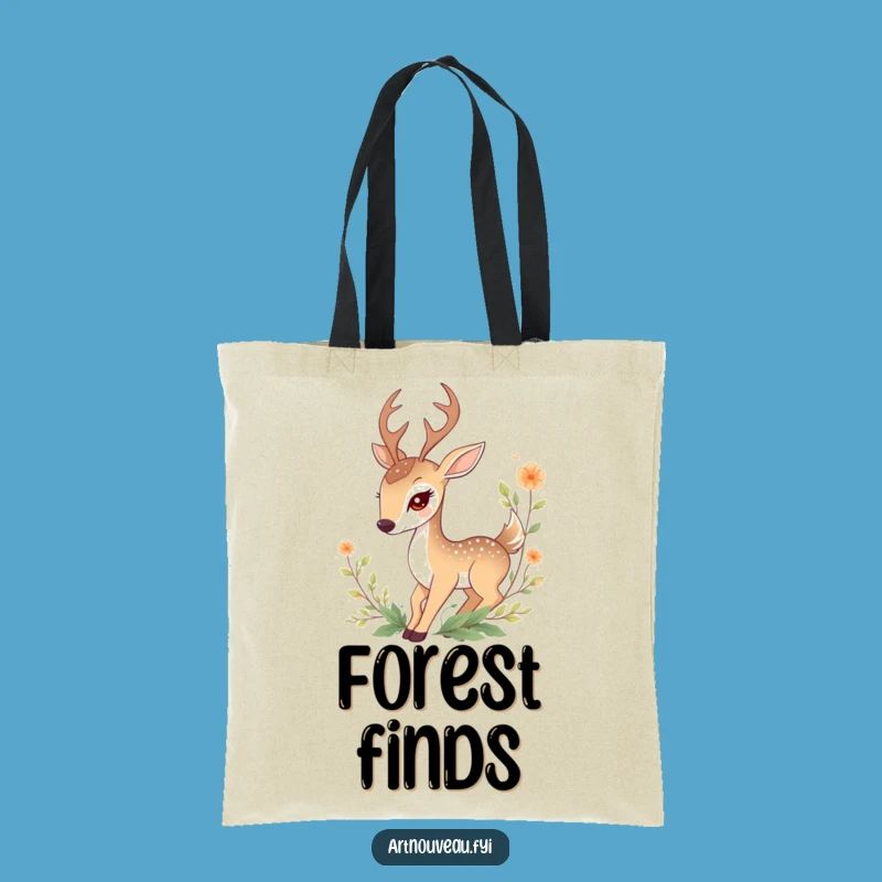 Funny Deer Tote Bag: Carry Nature's Art with Foliage Design