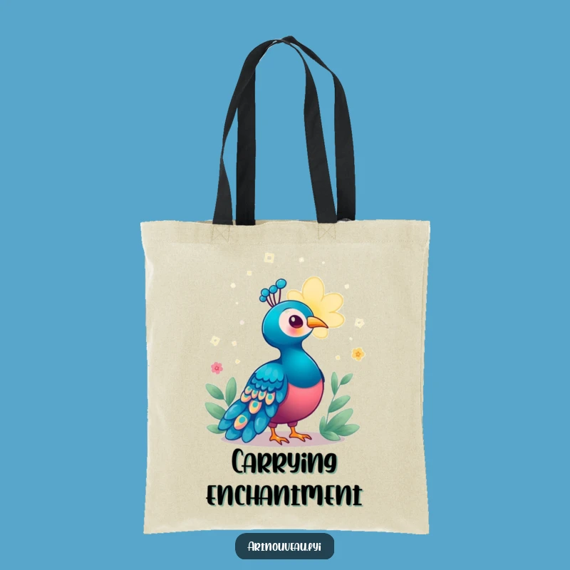 Funny Enchanted Peacock Tote Bag: Magical Bloom Art, Great Funny Gift