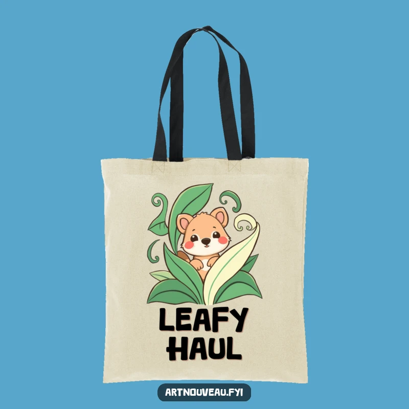 Funny Playful Animal Leaf Tote Bag - Stylish Carryall for Humor Lovers