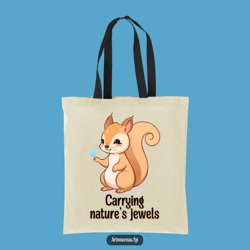 Funny Squirrel Tote Bag - Elegant Tail Art, Eco-Friendly Funny Gift Holder