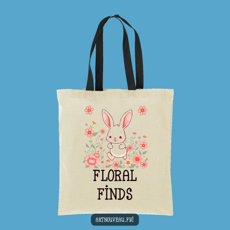 Whimsical Rabbit Tote Bag: Cute Hare Stylish Funny Gift for Shoppers
